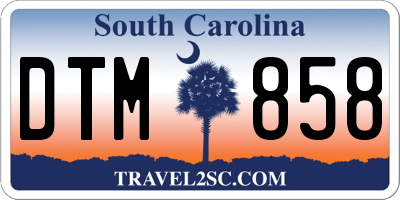 SC license plate DTM858