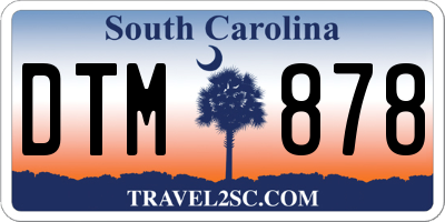 SC license plate DTM878