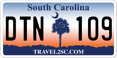 SC license plate DTN109