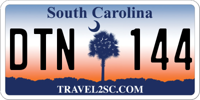 SC license plate DTN144