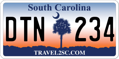 SC license plate DTN234