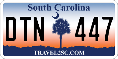 SC license plate DTN447