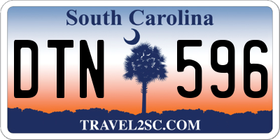 SC license plate DTN596