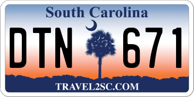 SC license plate DTN671