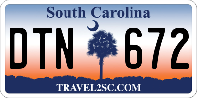 SC license plate DTN672