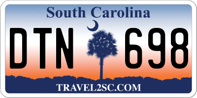 SC license plate DTN698