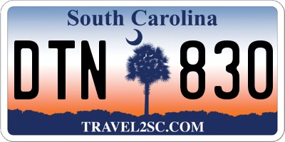 SC license plate DTN830