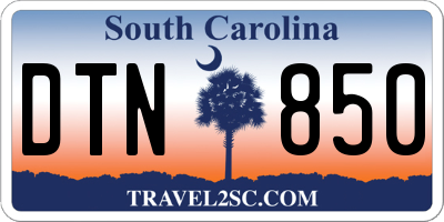SC license plate DTN850