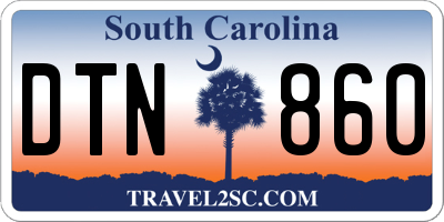 SC license plate DTN860