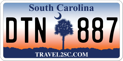 SC license plate DTN887