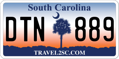 SC license plate DTN889
