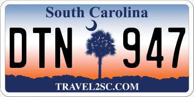 SC license plate DTN947