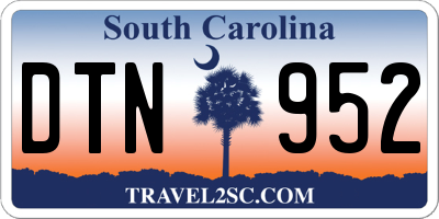 SC license plate DTN952