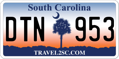 SC license plate DTN953