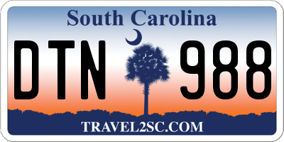 SC license plate DTN988