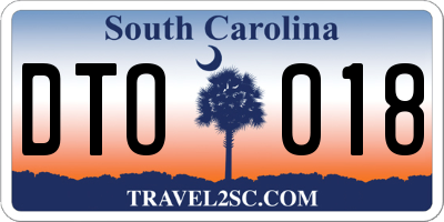 SC license plate DTO018