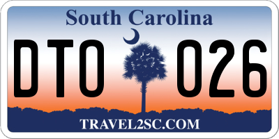 SC license plate DTO026