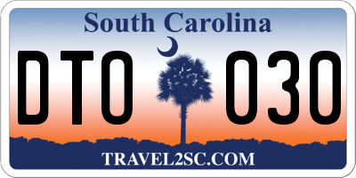 SC license plate DTO030