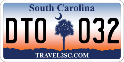 SC license plate DTO032