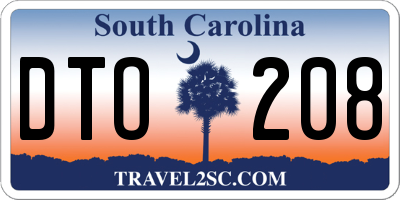 SC license plate DTO208