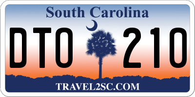 SC license plate DTO210