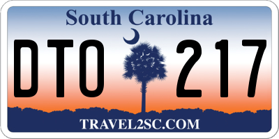 SC license plate DTO217