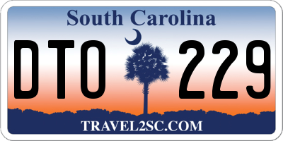 SC license plate DTO229