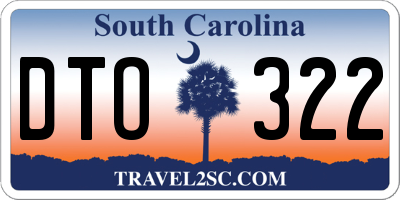 SC license plate DTO322