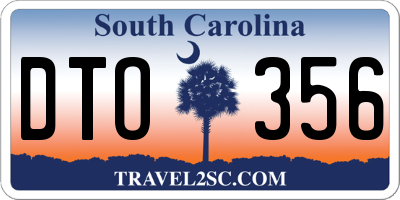 SC license plate DTO356