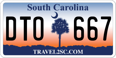 SC license plate DTO667