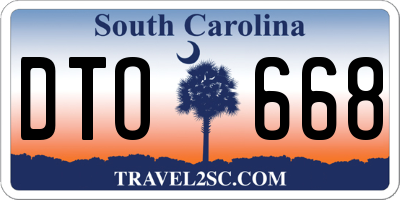 SC license plate DTO668