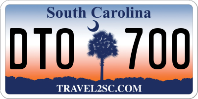 SC license plate DTO700