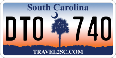 SC license plate DTO740