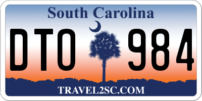 SC license plate DTO984