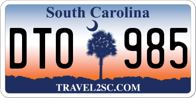 SC license plate DTO985