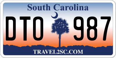SC license plate DTO987