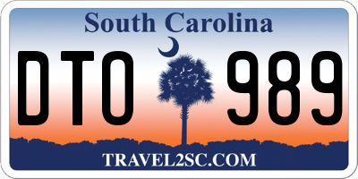 SC license plate DTO989