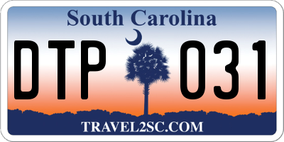 SC license plate DTP031