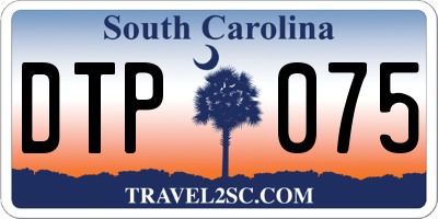 SC license plate DTP075