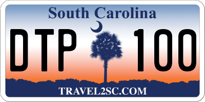 SC license plate DTP100