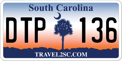 SC license plate DTP136