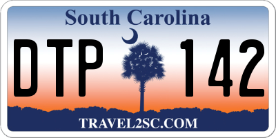 SC license plate DTP142