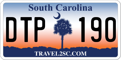 SC license plate DTP190