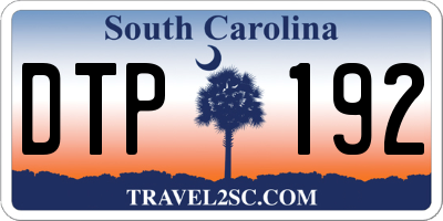 SC license plate DTP192