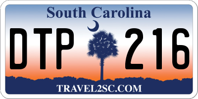 SC license plate DTP216