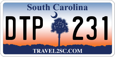 SC license plate DTP231