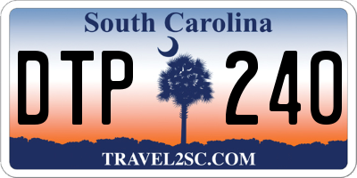 SC license plate DTP240
