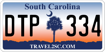SC license plate DTP334