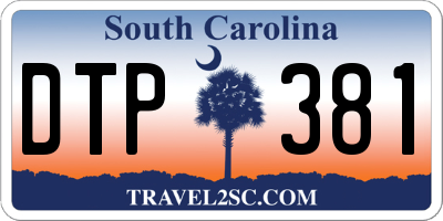 SC license plate DTP381