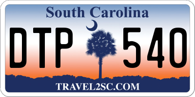 SC license plate DTP540